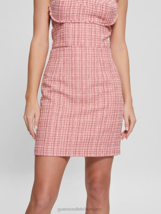 GUESS Vintage Blush Multi 8ZX4F2360 Emma Shimmer Tweed Skirt