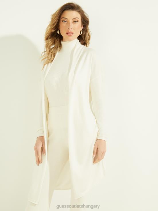 GUESS Cream White 8ZX4F970 Camille Open-Front Cardigan