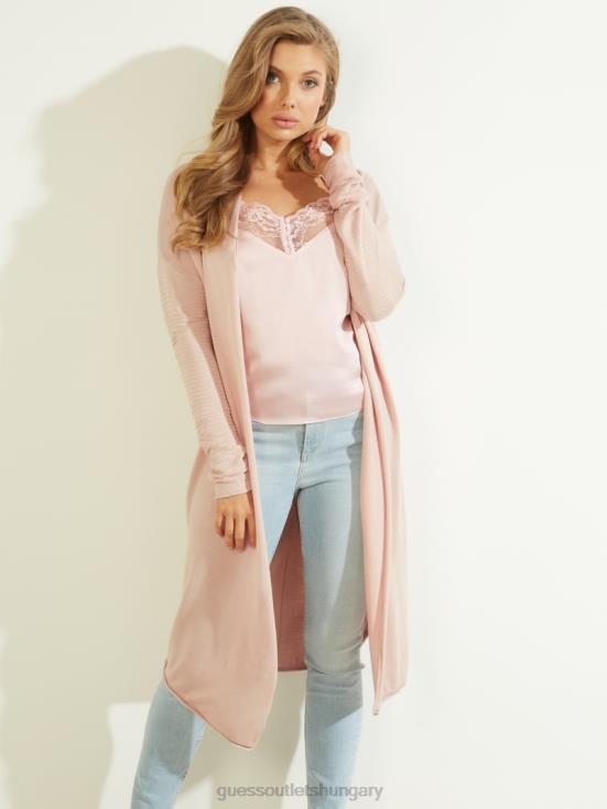 GUESS Dolly Pink 8ZX4F966 Camille Open-Front Cardigan