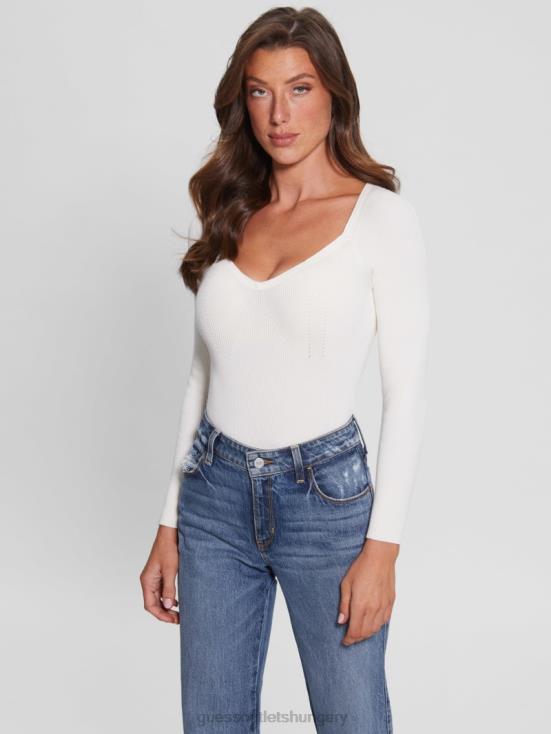 GUESS Dove White 8ZX4F1549 Eco Sweetheart Sonnet Sweater