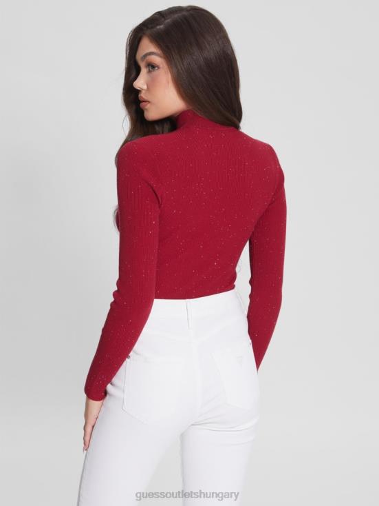 GUESS Fruit Juice Pink Multi 8ZX4F1665 Lea Cutout Sequin Sweater