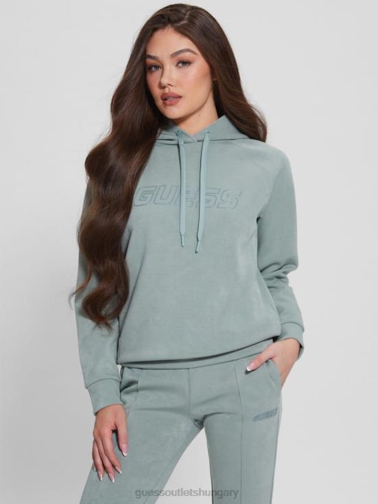 GUESS Full Grey 8ZX4F1979 Euphemia Faux-Suede Hoodie