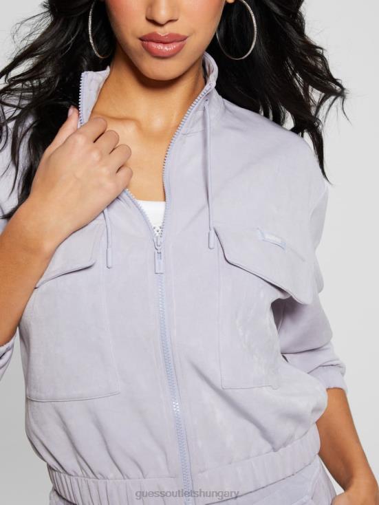 GUESS Glacier Sea Blue 8ZX4F2463 Euphemia Cargo Zip-Up Sweater