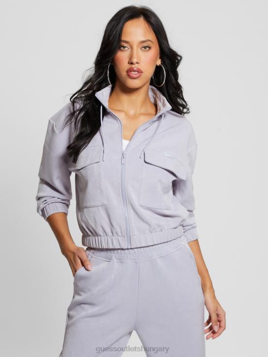 GUESS Glacier Sea Blue 8ZX4F2463 Euphemia Cargo Zip-Up Sweater