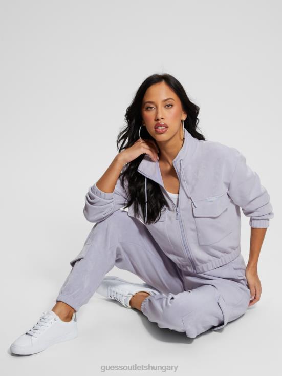 GUESS Glacier Sea Blue 8ZX4F2463 Euphemia Cargo Zip-Up Sweater