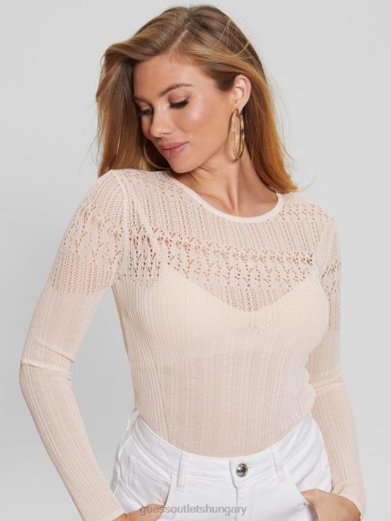 GUESS Muted Stone 8ZX4F1288 Niky Open-Stitch Sweater