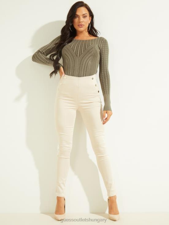 GUESS Olive And Sage Leaf Vanis 8ZX4F1511 Eco Julie Sweater Top