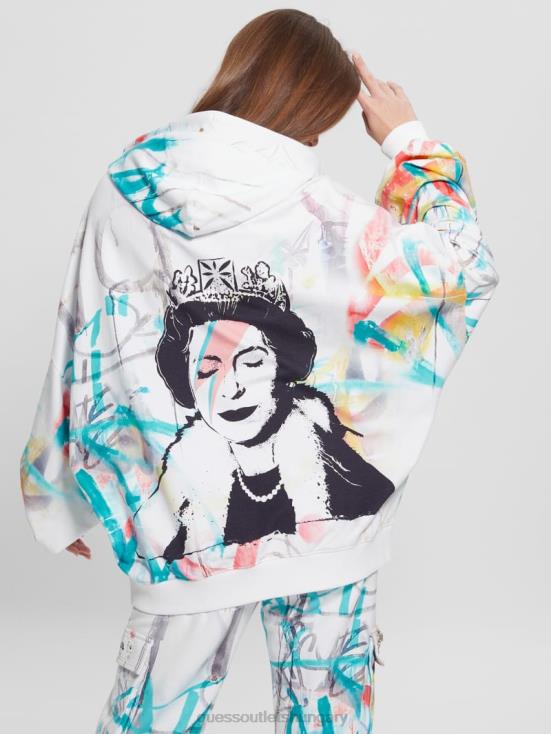 GUESS Street Art Print 8ZX4F1901 Queen Graphic Hoodie