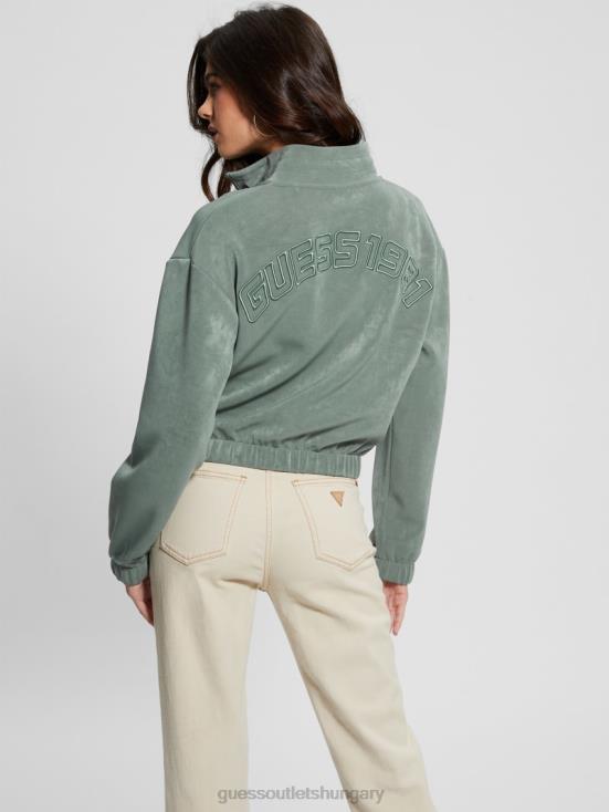 GUESS Veridian Teal 8ZX4F2462 Euphemia Cargo Zip-Up Sweater