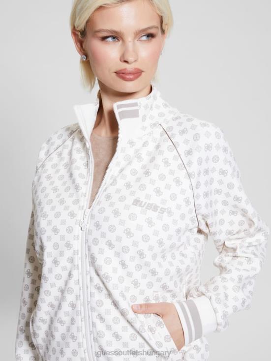 GUESS Aop Milk Ologram 8ZX4F1742 Eco Aggie Full-Zip Sweatshirt