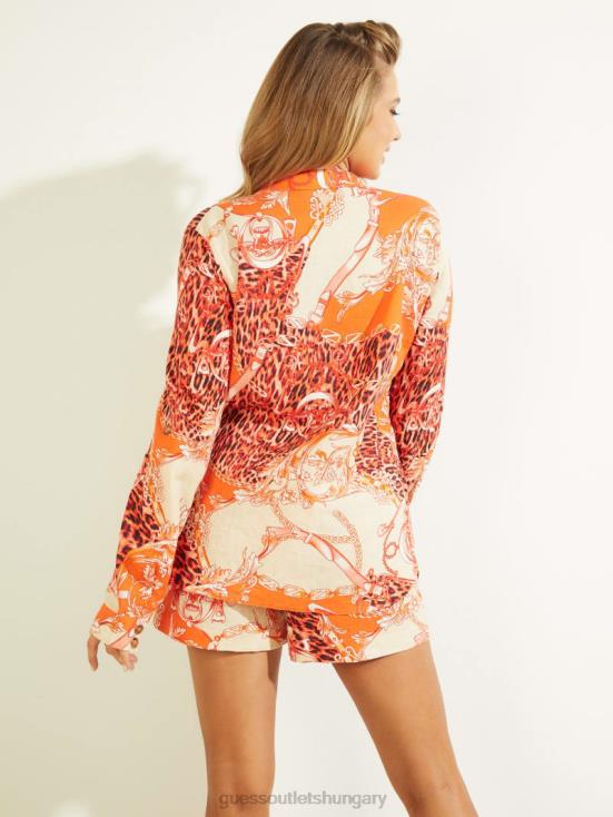 GUESS Belts And Leo Orange Big 8ZX4F1404 Eco Elizabeth Shirt