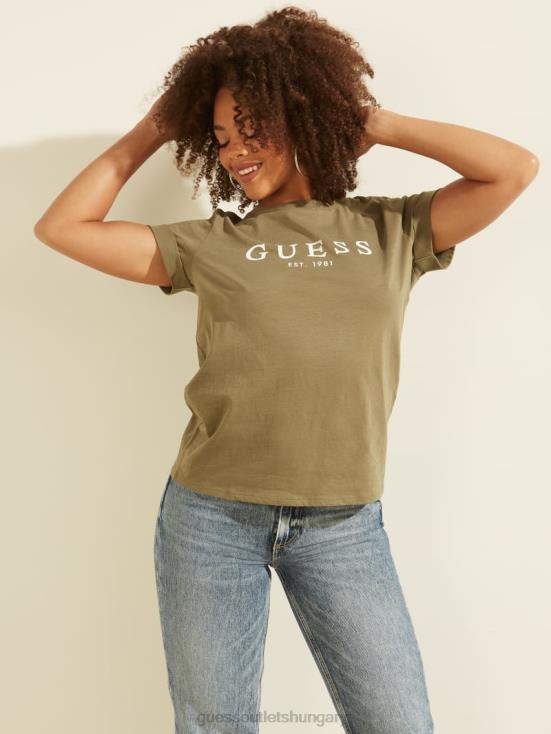 GUESS Army Sage 8ZX4F1602 Eco Rolled Cuff Logo Tee