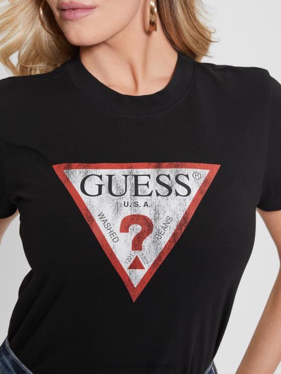GUESS Black 8ZX4F1537 Eco Triangle Logo Tee