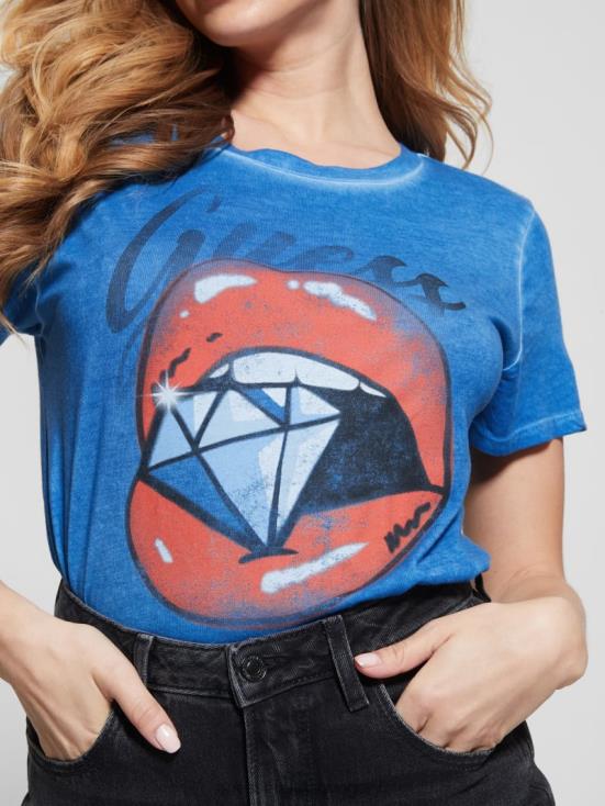 GUESS Blueblood Multi 8ZX4F1182 Diamond Lip Graphic Tee