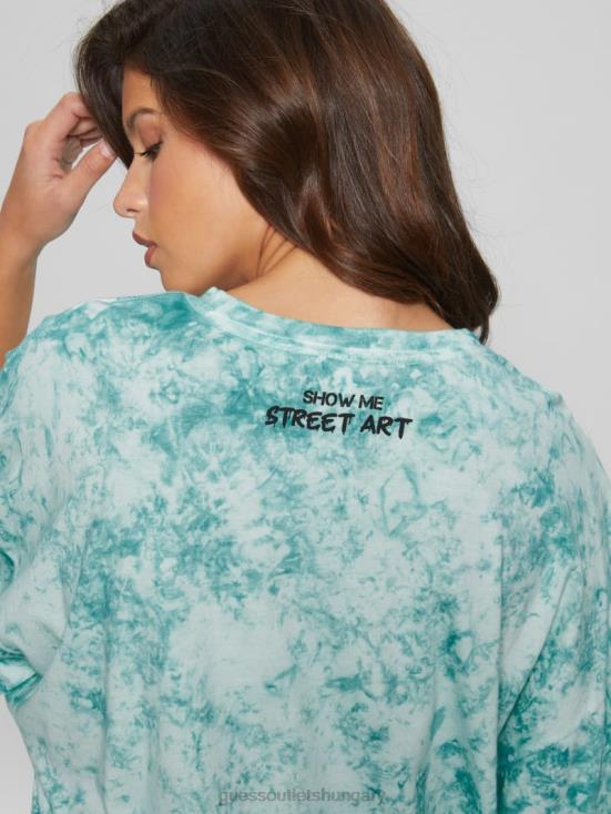 GUESS Carribean Water Multi 8ZX4F1074 Martini Mouse Oversized Tee