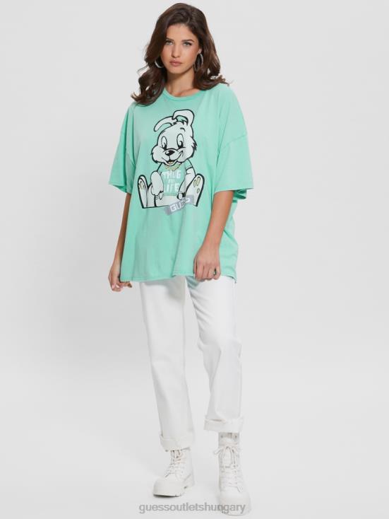 GUESS Carribean Water Multi 8ZX4F1108 Bunny Oversized Graphic Tee