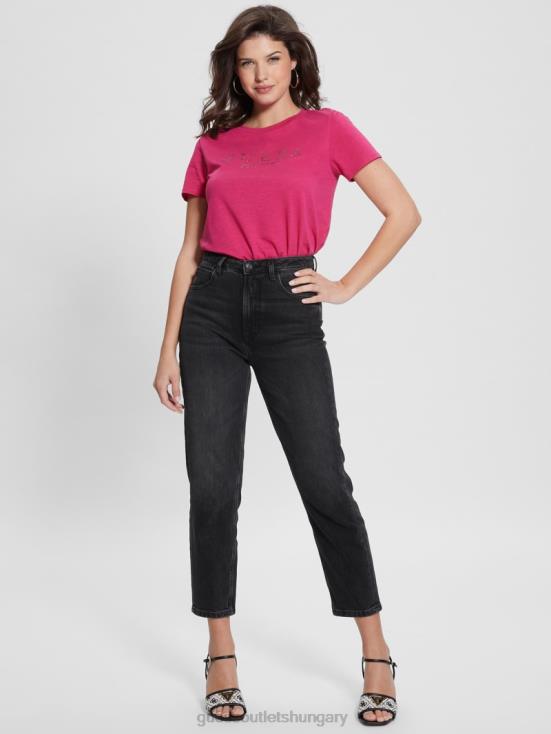 GUESS Full Bloom Pink 8ZX4F1202 Eco 1981 Crystal Logo Tee