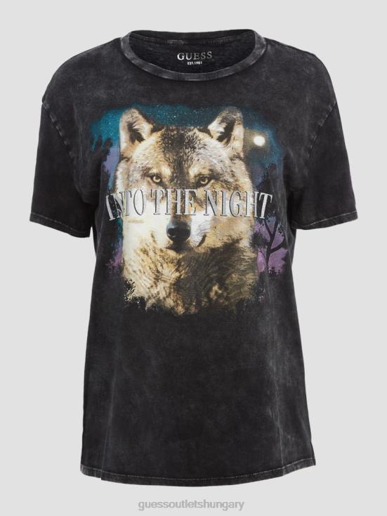 GUESS Jet Black Multi 8ZX4F1680 Into the Night Easy Tee