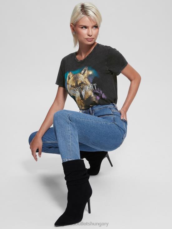 GUESS Jet Black Multi 8ZX4F1680 Into the Night Easy Tee