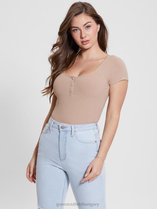 GUESS Light Rum 8ZX4F1449 Eco Karlee Henley Tee