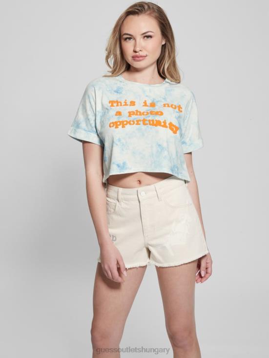 GUESS Morning Glory Multi 8ZX4F1031 Slogan Crop Tee