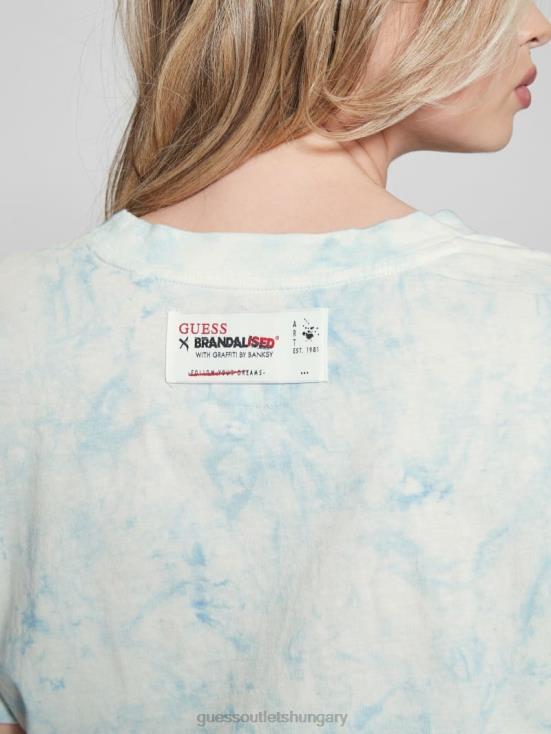 GUESS Morning Glory Multi 8ZX4F1031 Slogan Crop Tee