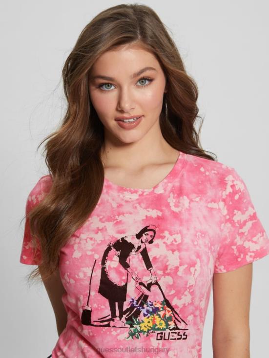 GUESS Morning Pink Multi 8ZX4F1171 Flower Girl Graphic Tee