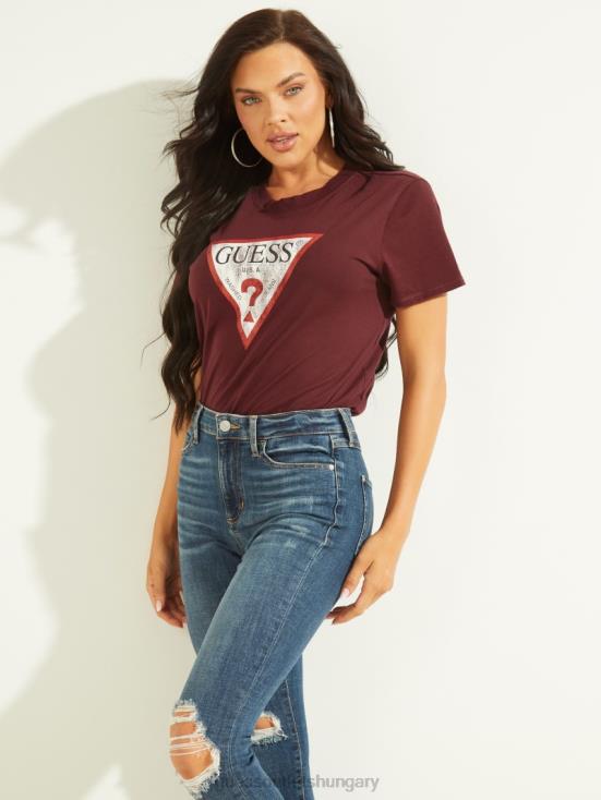 GUESS Mystic Wine 8ZX4F1704 Eco Triangle Logo Tee