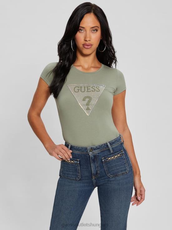 GUESS Ocean Sage 8ZX4F1014 Eco Crystal Triangle Logo Tee