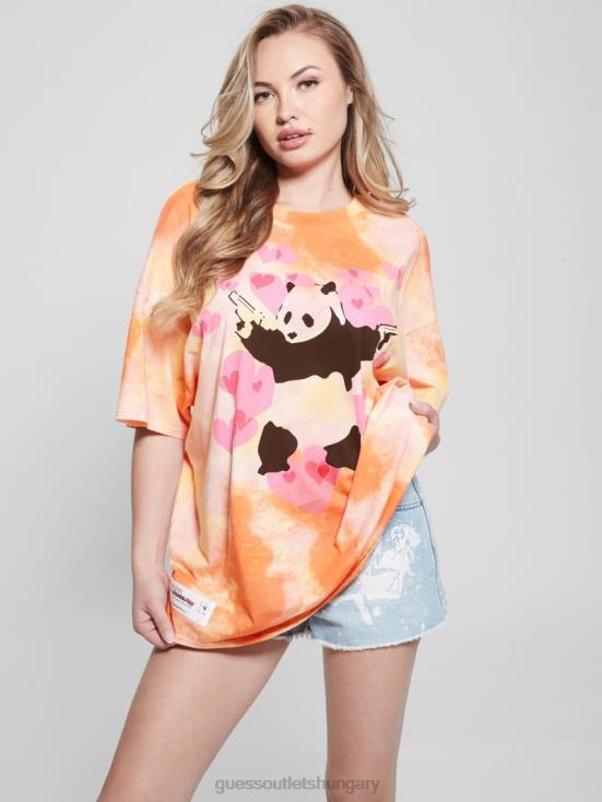 GUESS Orange Slushie Multi 8ZX4F1062 Oversized Panda Lounge Tee