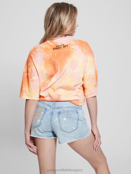 GUESS Orange Slushie Multi 8ZX4F1062 Oversized Panda Lounge Tee