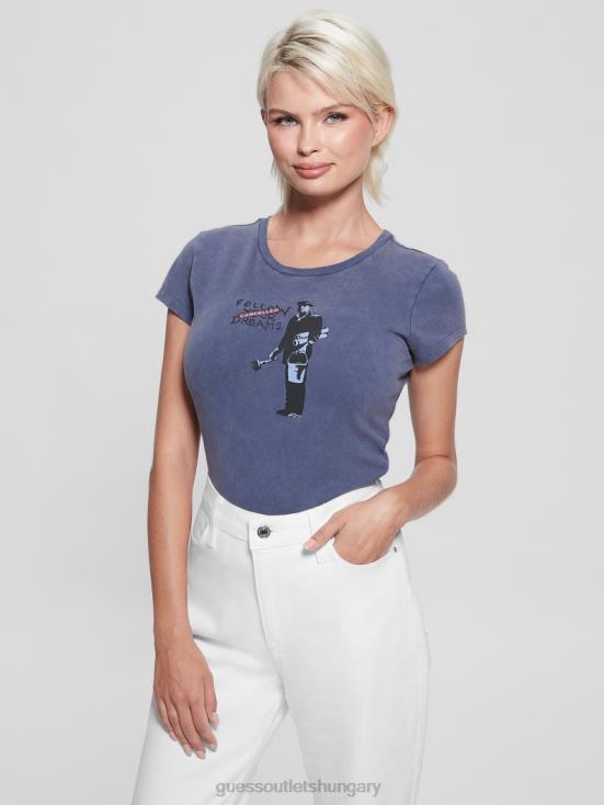 GUESS Passion Blue 8ZX4F1502 Canceled Dreams Tee