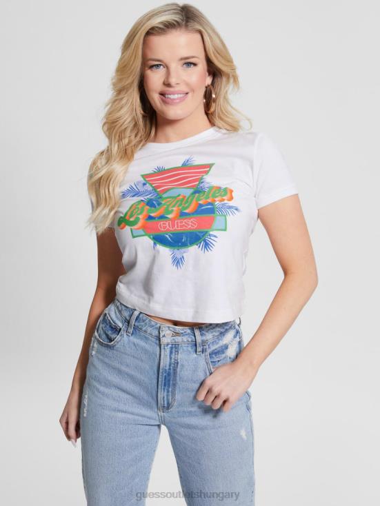 GUESS Pure White 8ZX4F1070 L.A. 1981 Crewneck Tee