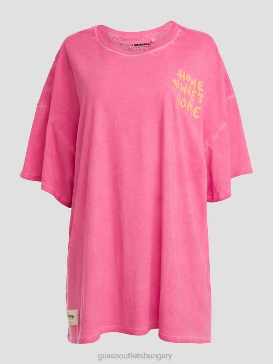 GUESS Striking Fuchsia Pink Mul 8ZX4F1037 Home Sweet Home Lounge Tee