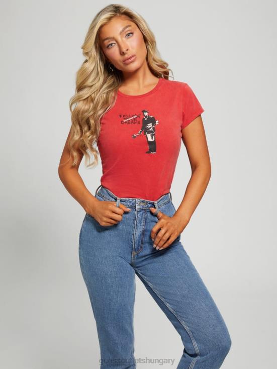 GUESS Sultry Red 8ZX4F1293 Canceled Dreams Tee