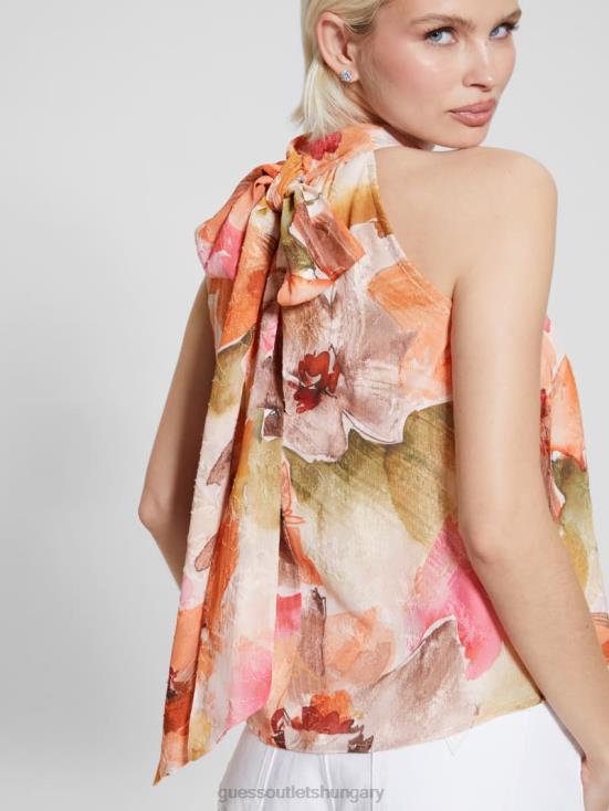 GUESS Acquarelle Bloom Print 8ZX4F952 Katia Printed Halter Top