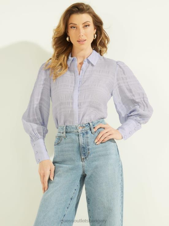 GUESS Airway Blue Multi 8ZX4F1591 Rav Crinkle Top