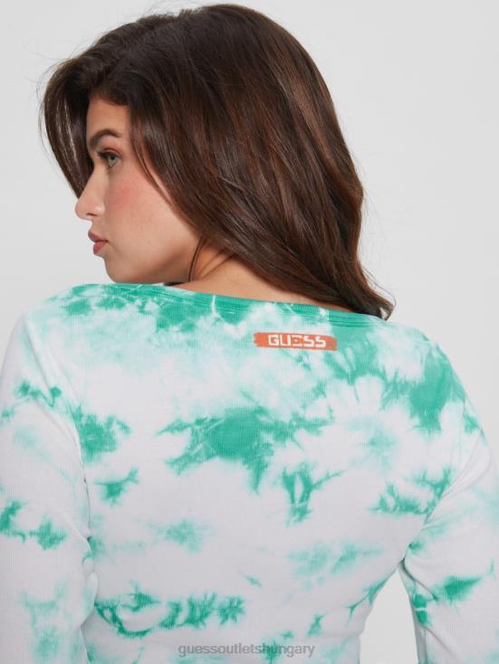 GUESS Carribean Water Multi 8ZX4F1043 Bunny Graphic Tie-Dye Top