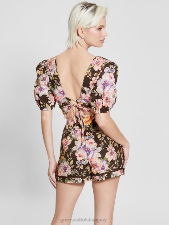 GUESS Ciaobella 8ZX4F1219 Eco Cassandra Puffed Floral Crop Top