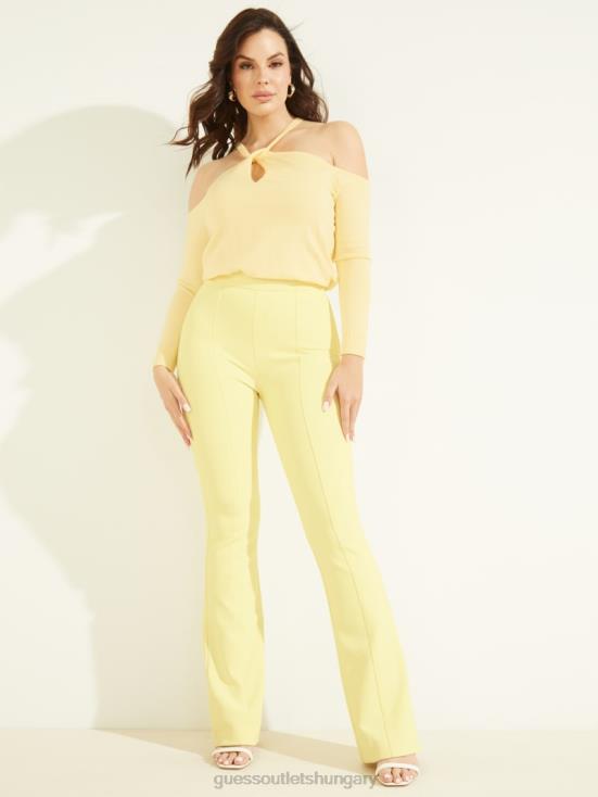 GUESS Cornsilk 8ZX4F1388 Priya Cold-Shoulder Sweater Top