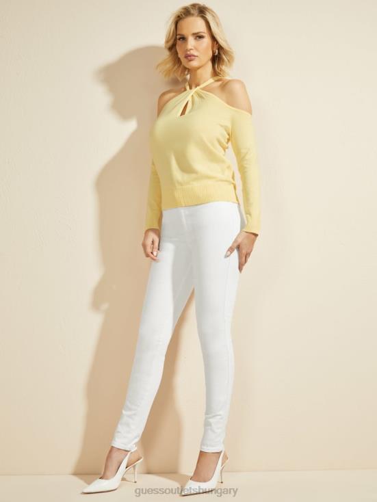 GUESS Cornsilk 8ZX4F1388 Priya Cold-Shoulder Sweater Top