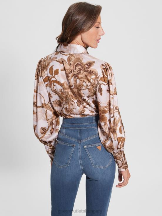 GUESS Digital Tapestry Print Ma 8ZX4F1471 Eco Raven Charm Top