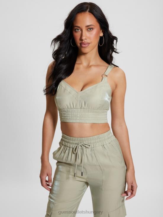 GUESS Dusty Fern Multi 8ZX4F928 Eco Emma Satin Crop Top