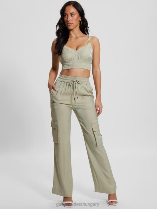 GUESS Dusty Fern Multi 8ZX4F928 Eco Emma Satin Crop Top