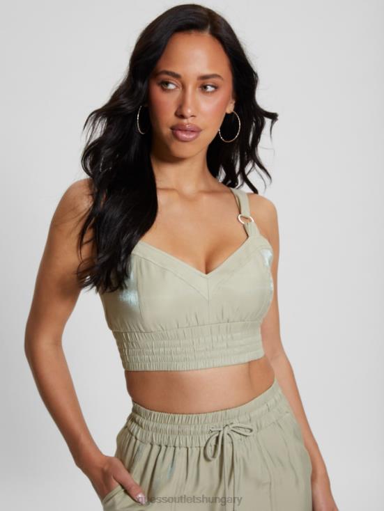 GUESS Dusty Fern Multi 8ZX4F928 Eco Emma Satin Crop Top