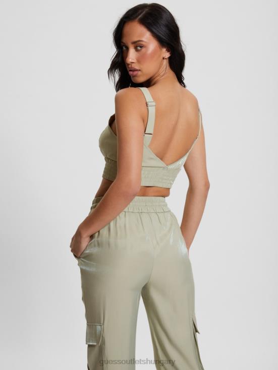 GUESS Dusty Fern Multi 8ZX4F928 Eco Emma Satin Crop Top