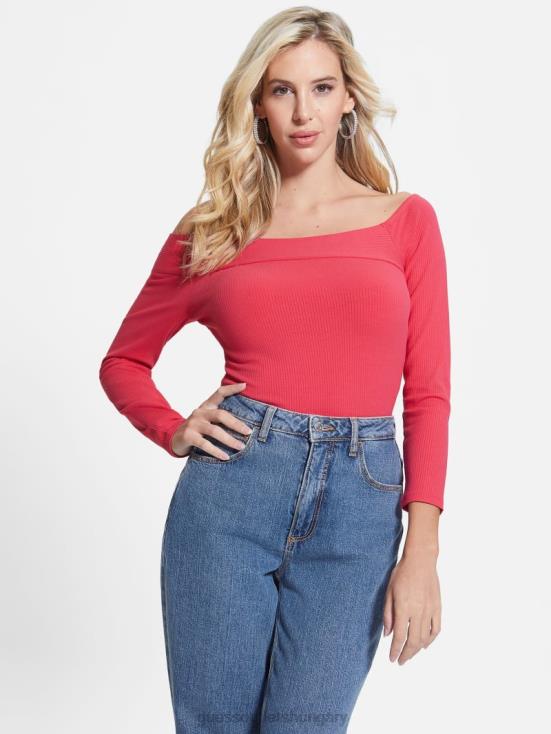 GUESS Fruit Juice Pink 8ZX4F1599 Eco Amelia Off-the-Shoulder Top