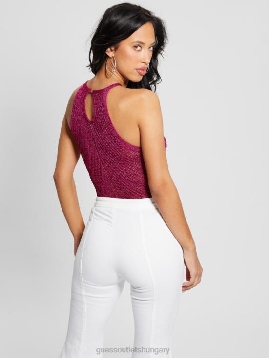 GUESS Full Bloom Pink Multi 8ZX4F1003 Alexie Lurex Halter Top