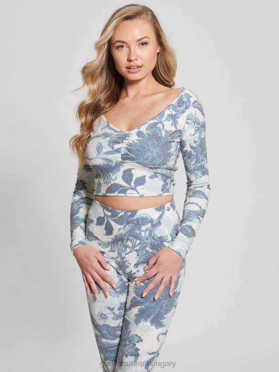 GUESS Porcelain Floral Print Bl 8ZX4F1389 Enriqueta Floral Top
