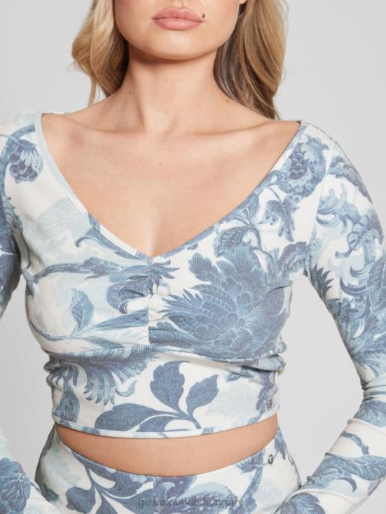 GUESS Porcelain Floral Print Bl 8ZX4F1389 Enriqueta Floral Top